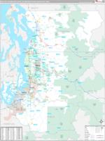 Seattle Tacoma Bellevue Metro Area Wall Map